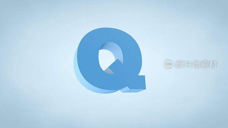 字母Q - 3D文本插图